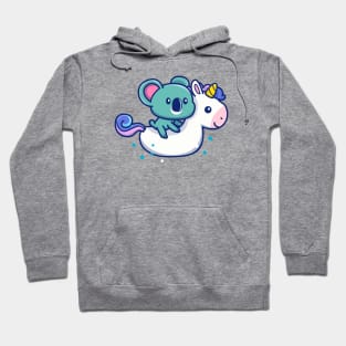 Cute Koala With Swim Ring Unicorn Hoodie